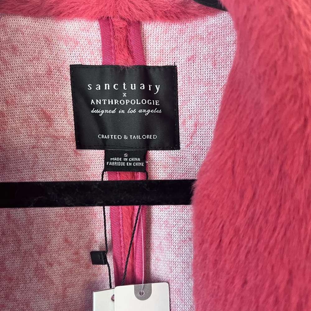 NWT Sanctuary x Anthropologie Elena plush shaw coat - Picture 6 of 11